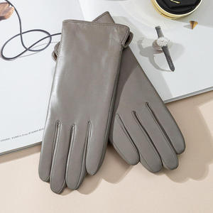 Gants de ski et de ville en cuir d'agneau de qualité supérieure avec doublure polaire chaude, gants doux pour l'hiver, pour l'extérieur et les occasions formelles - Product Image 2