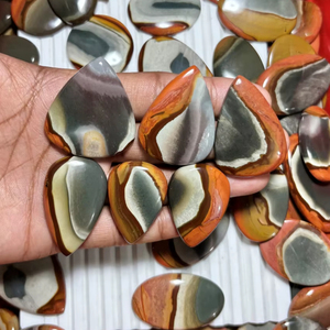 Lote de Cabujones de Jaspe Policromado Natural de Calidad AAA+, Gema Única para Joyería, Formas Variadas - Product Image 1