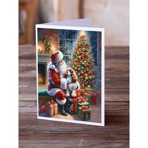 Cavalier Spaniel Santa Claus Whimsical A7 Tarjetas de felicitación Paquete de 8 tarjetas de nota en blanco con sobres Tamaño 5x7 - Product Image 2