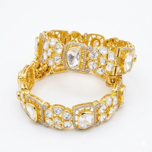 925 Silver Monzo Bangles Luxury Crystal Designer <b>Kada</b> Bracelet Set for Geometric Design For Women Party Jewelry - Product Image 1