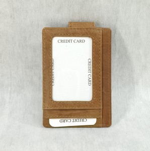 Crazy Horse Washed Leather Vintage Magnetic Clip Snap Card Holder <b>Purse</b> Waiters Wallets See Through Window ID Credit Simple 2026 - Product Image 2