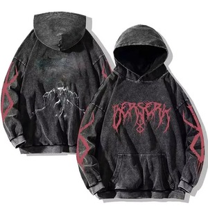 Wholesale Custom Heavyweight Acid Wash Winter Fleece Hoodie Men 100% Cotton Streetwear Oversized Vintage OEM ODM Manufacture - Product Image 1