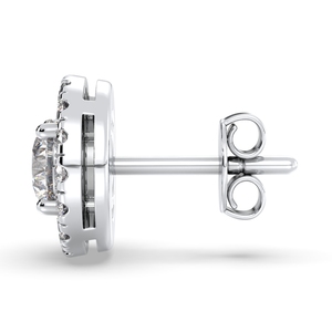 Boucles d'oreilles à visser REYES en diamant de laboratoire HPHT CVD de haute qualité, en or blanc massif 14 carats, bijoux fins pour femmes - Product Image 3