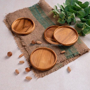 Eco friendly wooden coaster set perfect for <b>protecting</b> <b>furniture</b> surfaces from heat moisture scratches in living dining rooms - Product Image 5