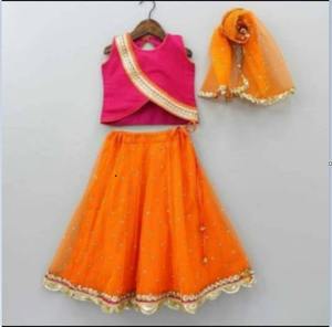 Elegante hermosa Ropa Étnica niños Lehenga Choli para Niñas Ropa india y pakistaní - Product Image 1
