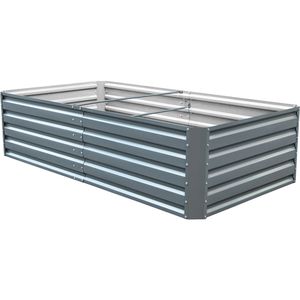 Galvanized 80\" X 40\" X 19\" Metal <b>Raised</b> <b>Garden</b> <b>Bed</b> <b>Kit</b> Gray Steel Planter Boxes <b>for</b> Outdoor Use <b>Garden</b> Buildings - Product Image 2