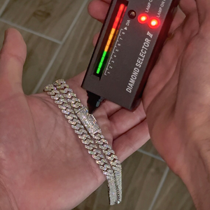 Cadena Cubana Chapada en Rodio con Incrustaciones de Moissanita VVS, Plata 925, Joyería de Lujo Estilo Hip Hop para Hombres y Mujeres - Product Image 3