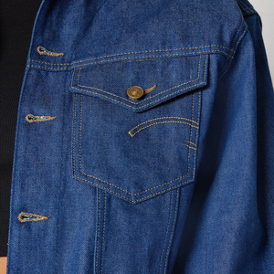 Fashion Cropped Denim <b>Jackets</b> for Women Custom Logo <b>Long</b> Sleeve Jean Coat Manufacturer Supply - Product Image 6