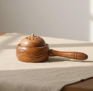 CRAFTSY HOME Quemador de Incienso de Madera de Pino Natural Sólido, Ecológico y Duradero, Hecho a Mano con Patrón Árabe, Difusor de Estilo Oriental - Product Image 1