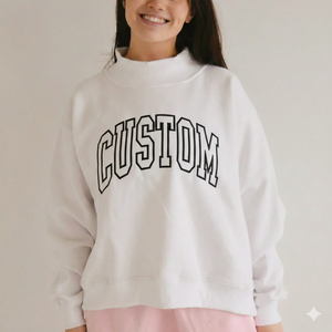 Pull en molleton tricoté surdimensionné à col montant pour femme, manches longues, tie-dye personnalisable, anti-plis et anti-boulochage - Product Image 1