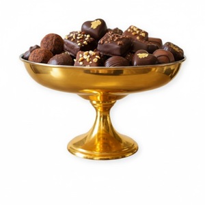 Elegante tazón de servir con pedestal dorado, hecho a mano, de primera calidad, ideal para bodas, regalos corporativos, plato para dulces, a un precio razonable. - Product Image 1