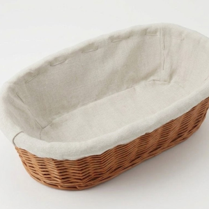 Oval Lined Banneton 1kg Handmade <b>Bread</b> Proofing <b>Basket</b> with Cotton Liner for Sourdough Baking Full Set - Product Image 2