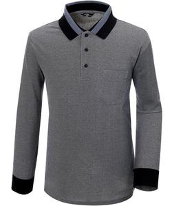 [MARK] OEM/ODM Marca Coreana MT-1313 Camiseta Polo de Manga Larga de Mezcla de Algodón CVC con Diseño de Cuello en Contraste - Product Image 1