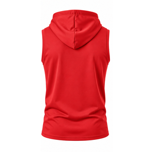 Sudadera sin mangas roja para hombre, sudadera sin mangas con cordón, sudadera sin mangas personalizada, sudadera sin mangas con logo, sudadera sin mangas. - Product Image 5