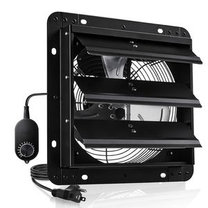 Ventilatore di scarico da 10 pollici con serranda e regolatore di velocità variabile, montaggio a parete, per soffitta, 900 CFM, motore AC, acciaio resistente per hotel e camper - Product Image 1