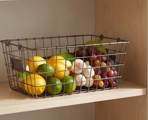 Fine Quality <b>Rectangular</b> Metal Wire <b>Storage</b> <b>Basket</b> With Handles Rustic Style Multi Purpose Neatening Container - Product Image 3