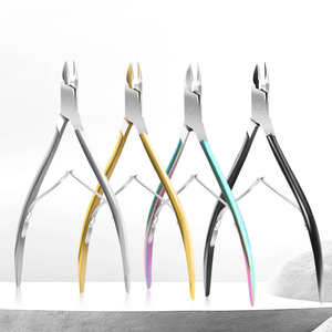 Beauty Tool Factory Customized Stainless Steel Golden Curved Blade Professional Durable Cuticle Nipper Full Jaw7mm Finger Nails - Product Image 1