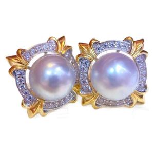 9.5-10 Freshwater Edison <b>Pearl</b> <b>Earrings</b> Natural Pure Silver with Strong Light and Micro Flaws Fine Stud Design - Product Image 5