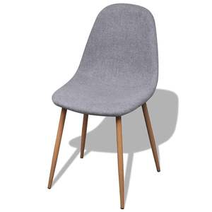 Set di Sedie da Pranzo Moderne in Tessuto Grigio 46 X 55 X 85 Cm con Gambe in Legno, Design Mid-Century Confortevole per Arredamento Casa - Product Image 4
