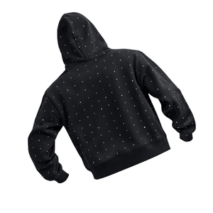 Sudadera con Capucha Negra Personalizada para Hombre, Estilo Urbano, Oversize, con Bolsillo Frontal y Capucha con Cordón Ajustable - Product Image 3