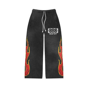 Ensemble sweat à capuche noir zippé et pantalon évasé grande taille 2026 |   Vêtements de sport respirants et tendance |   Survêtement imprimé à l'écran - Product Image 6