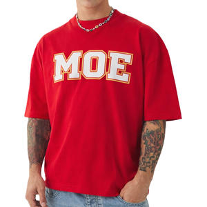 Camiseta Roja de Algodón para Hombre con Logo Estampado, Estilo Casual Urbano, Manga Corta, Corte Holgado, Venta al Por Mayor OEM - Product Image 1