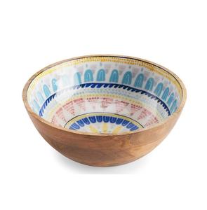 Bol en bois classique avec décor émaillé, fabriqué par un fabricant fiable, pour une collection d'accessoires intemporels pour la maison, solution de service élégante - Product Image 1