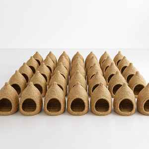 Nichoir pour oiseaux en fibre de coco écologique, structure en fil d'acier, surface thermolaquée |   Cage extérieure durable et éco-responsable - Product Image 5