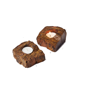 Portavelas de Piedra Natural Tallada a Mano con Ojo de Tigre, Piedra Preciosa de Ágata, Venta al por Mayor - Product Image 2