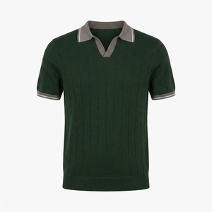 Camiseta Polo Casual Personalizada OEM para <span class=keywords><strong>Hombre</strong></span>, Camiseta de Manga Corta a Rayas con Cuello, Camiseta de Verano, Camisetas Polo de Punto Acanalado para <span class=keywords><strong>Hombre</strong></span> - Product Image 6