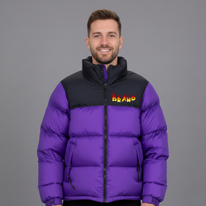 New Arrived Custom Front Stand Collar <b>Waterproof</b> Breathable Canvas Hooded <b>Winter</b> Bomber <b>Jacket</b> Men's Fashionable High Street Hip - Product Image 5