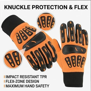 Guantes de Trabajo de Seguridad de Alto Rendimiento, Resistentes al Calor, a los Cortes y a los Impactos, con Palma de Cuero y Nudillos de TPR - Product Image 5