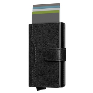 TILONSTAR TVC207P Billeteras Para Hombre Anti-RFID Pop up <b>Wallet</b> Metal Aluminum Business Card Case Genuine Leather Card <b>Holder</b> - Product Image 4