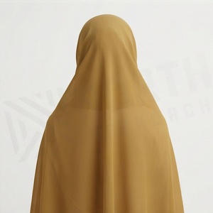 Women Solid Color Polyester Hijab Chiffon Fabric Breathable Daily Wear Islamic Scarf Shawl - Product Image 2