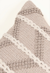 Hand Loom Woven Off <b>White</b> and Gray Textured Boho <b>Cushion</b> Cover Handmade Decorative Pillow Case for Sofa Bedroom Living - Product Image 2