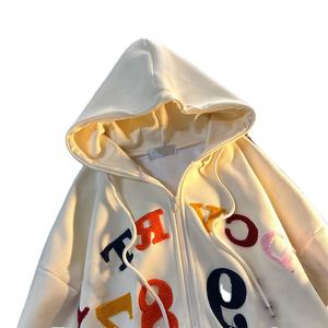 Personalizado Retro Vintage Zip Hoodie Streetwear Star Graphics Print 100% algodón bordado sudaderas invierno 3D patrón pantalones de chándal - Product Image 4