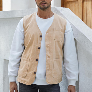 Outdoor Wear Men Canvas <b>Vest</b> High Performance Waistcoat Custom Logo Sleeveless Sporty Style Jacket <b>Vest</b> For Hiking And Trekking - Product Image 5