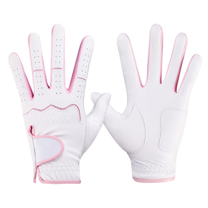 White Microfiber Golf Glove Right Hand Adjustable Wrist <b>Strap</b> Non Slip Unisex Sports Glove - Product Image 3
