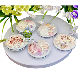 Handmade Coastal <b>Compact</b> <b>Mirror</b> Heart Shape Cosmetic <b>Mirror</b> Travel Beauty <b>Mirror</b> Gift for Women - Product Image 6