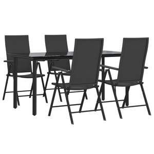 Ensemble de salle à manger de jardin noir pour meubles d'extérieur - Product Image 3