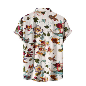 New Arrival Summer Men's Floral Hawaiian <b>Shirt</b> <b>Button</b>-<b>Up</b> Custom Print Sublimation Breathable Quick Dry Eco-Friendly <b>Shirt</b> - Product Image 2