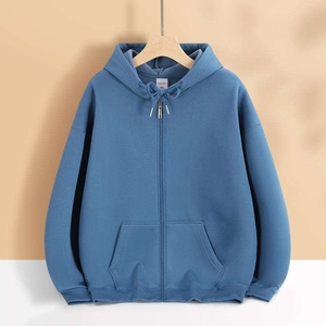 Sweat à capuche unisexe personnalisé coupe ample 100% coton, épais 400 GSM, avec motif lettre sur le devant, délavé à l'acide, effet soleil, impression 3D en relief, fermeture éclair, collection automne - Product Image 6