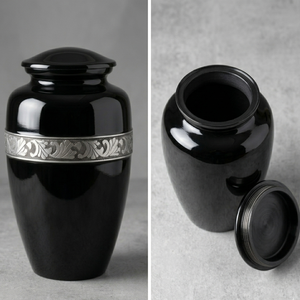 Bulk Aluminum Urns for Human Ashes - Wholesale Metal Cremation Urns Adult Size - Polished <b>Memorial</b> <b>Vases</b> with Screw Lids - Product Image 3