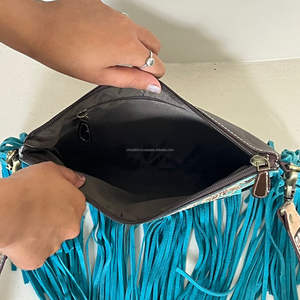 Bolsos de Hombro de Gran Capacidad para Mujer, Bolsos Cruzados de Cuero Vacuno con Flecos Estilo Western, Bolsos de Mano Boho Western Elegantes - Product Image 6