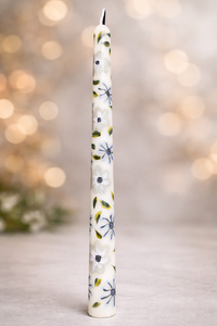 Bougie conique élégante faite à la main, qualité supérieure, en paraffine et cire de soja, parfum lavande, combustion sans fumée, pour décoration de Noël - Product Image 2