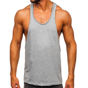 Men's Gray Hollow Back Tank Top O-Neck Knitted Printed 100% Polyester Casual Breathable Solid Color Muscle Fit Sleeveless <b>Vest</b> - Product Image 4