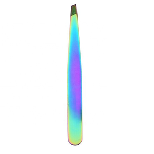 Juego de 4 Pinzas para Cejas de Acero Inoxidable Color Arcoíris, Color Personalizado, Punta Inclinada Profesional, Herramienta de Belleza para Dar Forma a las Cejas, OEM - Product Image 1