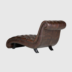 Sillón de Cuero Estilo Chesterfield Vintage, Tapizado con Diseño de Diamantes y Adornos de Tachuelas, Color Marrón, Ecológico, para Sala de Estar o Dormitorio - Product Image 4