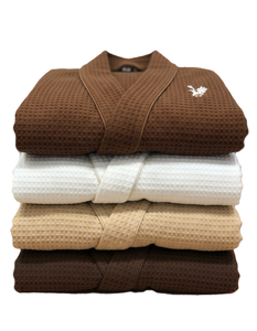 Peignoir d'hôtel ELITE - 100% coton éponge gaufré, écologique, respirant, thermique, séchage rapide, manches courtes, poches, 220g, homme adulte - Product Image 4