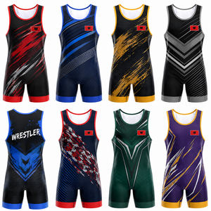 <b>Men</b>’s Custom Sublimated <b>Wrestling</b> <b>Singlet</b> Stretch Compression Lightweight Breathable Personalized Team Name Logo Competition - Product Image 2